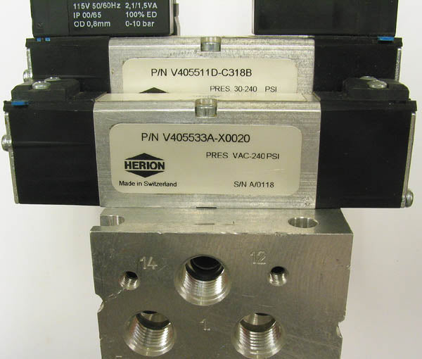 Norgren / Herion V405533A-X0020 / V405511D-C318B / V405516D-C318B Pneumatic Valve Assembly