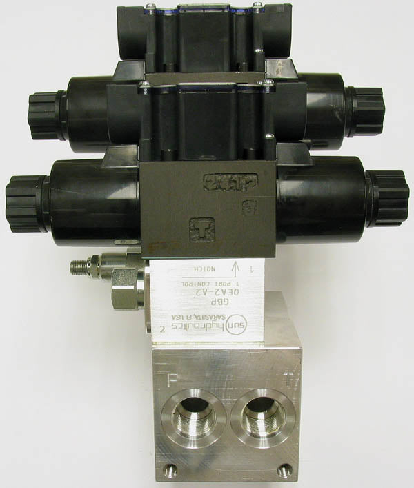 Nachi-Fujikoshi / Sun Hydraulics SS-G01-C6-R-C115-E30 / EBA / GBP Hydraulic 2-Station Solenoid Valve Assembly