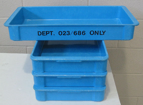MFG Molded Fiberglass Reinforced Stacking Trays / Containers Dimensions are 23.4 x 12.0 x 3.1