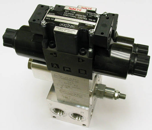 Nachi-Fujikoshi / Sun Hydraulics SS-G01-C6-R-C115-E30 / EBA / GBP Hydraulic 2-Station Solenoid Valve Assembly
