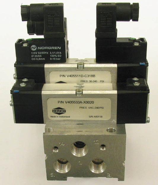 Norgren / Herion V405533A-X0020 / V405511D-C318B / V405516D-C318B Pneumatic Valve Assembly