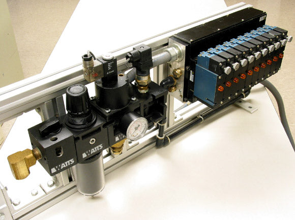 MAC 92 Series (10) Air Valves Circuit Bar WATTS QUBE FRL System SV105-04, B105-04WGCR-M1, SC105-04M-M1, 92A-AAB-000-DM-DFFP-4DN