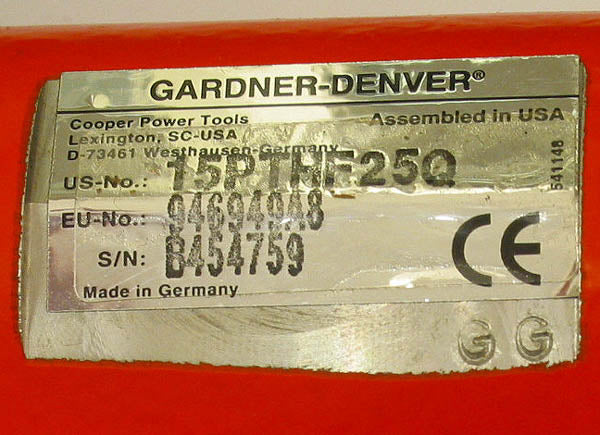 Gardner-Denver / Cooper 15PTHF250 Pneumatic Torque Controlled Nutsetter