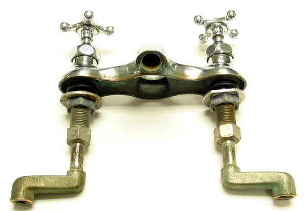 Crane 6" Centerset Faucet  Vintage Pre WW2 Lavatory Valve Faucet