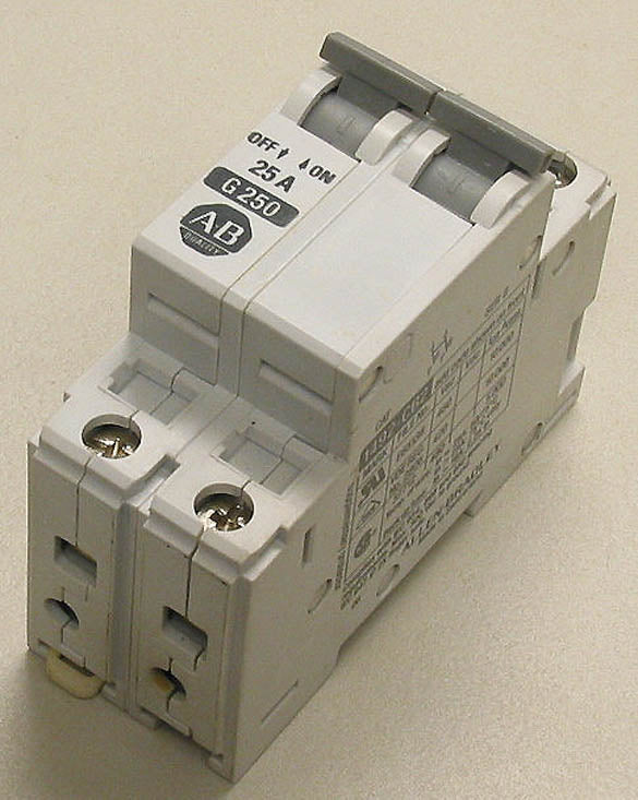 AB Allen Bradley 1492-CB2G250 Circuit Breaker 2 Pole, 25 Amp, Normal Inductive Load