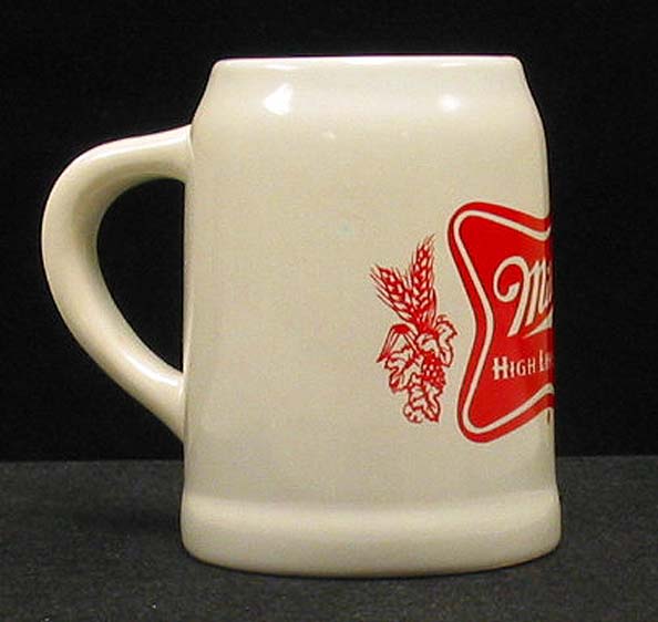 Miller Mug / Stein High Life Beer - Red Small Label 1/2 L Hofbrau Style 1970