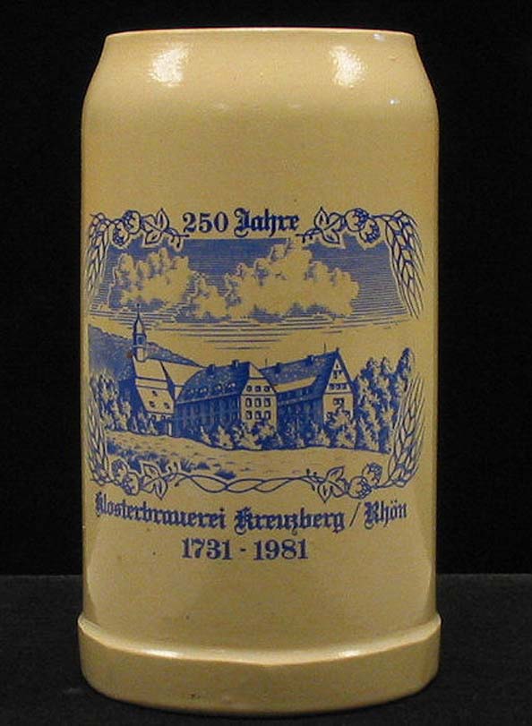 Klosterbrauerei 250 Jahre 1731-1981 Kreuzberg / Roen 1L Mug / Stein 1981