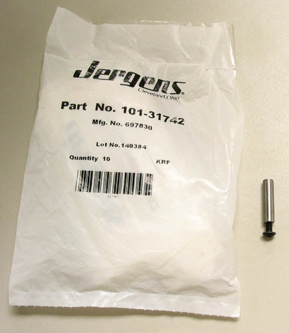 Jergens PN. 31742  1/4" Diameter x 1" Long Pull Dowel (10) NEW