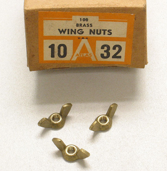 Solid Brass 10-32 Wing Nuts Box of 100 pcs.