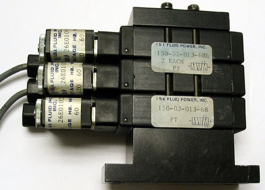 I.S.I. ISI Fluid Power 150-02-013-68 / 68L Pneumatic 3-Station Solenoid Valve Assembly