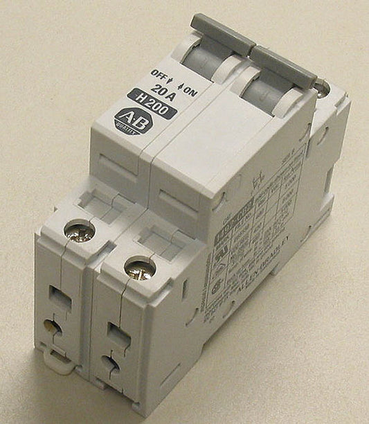 AB Allen Bradley 1492-CB2H200 Circuit Breaker 2 Pole, 20 Amp, Highly Inductive Load