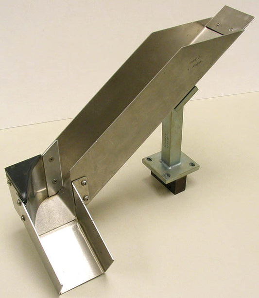 Discharge Chute SS Stainless Steel with Bend and Mounting Base