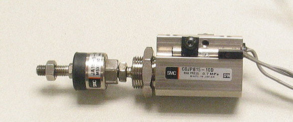 SMC CDJPB15-10D / JA15-5-080 Air Actuator Cylinder with Coupler and Sensors