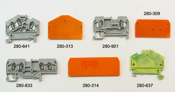 DIN 35mm Rail IEC Terminal Blocks Wago 280-641, 280-901, 280-607, 280-637