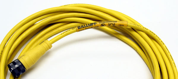 Balluff C21AE300VY150F Straight M12 Female 3-Wire Connector Sensor Cable Cordset