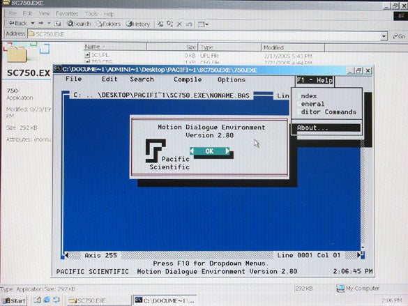 Pacific Scientific ServoBASIC Plus Ver 2.8 Programming Software with M ...