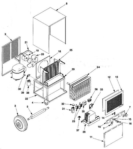 Ebco / Oasis DO-75 Industrial Dehumidifier Parts