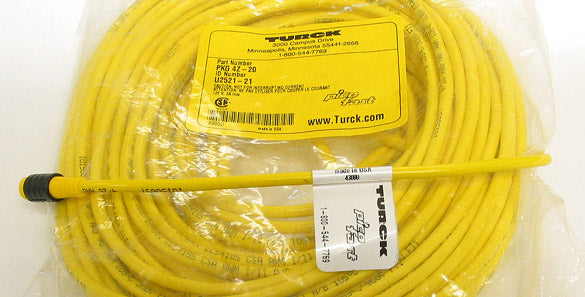 Turck / Escha PKG 4Z-20 / KP4-20 ID# U2521-21 Straight M8 Female 4-Wire Connector Sensor Cable Cordset