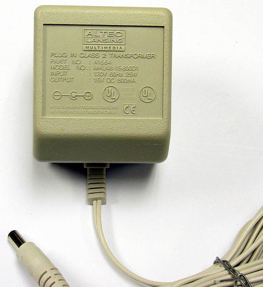 Altec Lansing MAU48-15-800D1 AC Power Adapter 15VDC